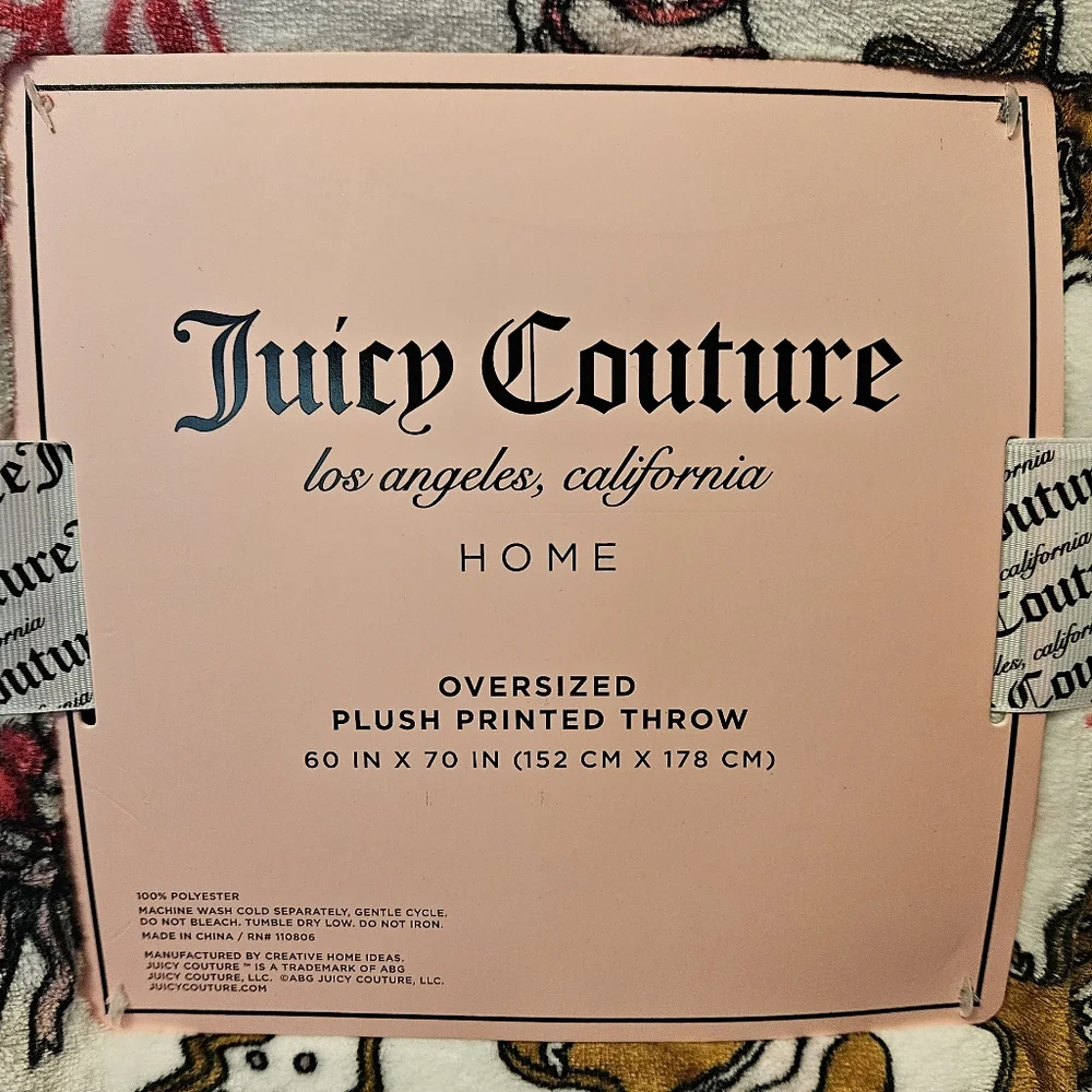 Juicy Couture Christmas Sweets Oversized Plush Throw Blanket NWT